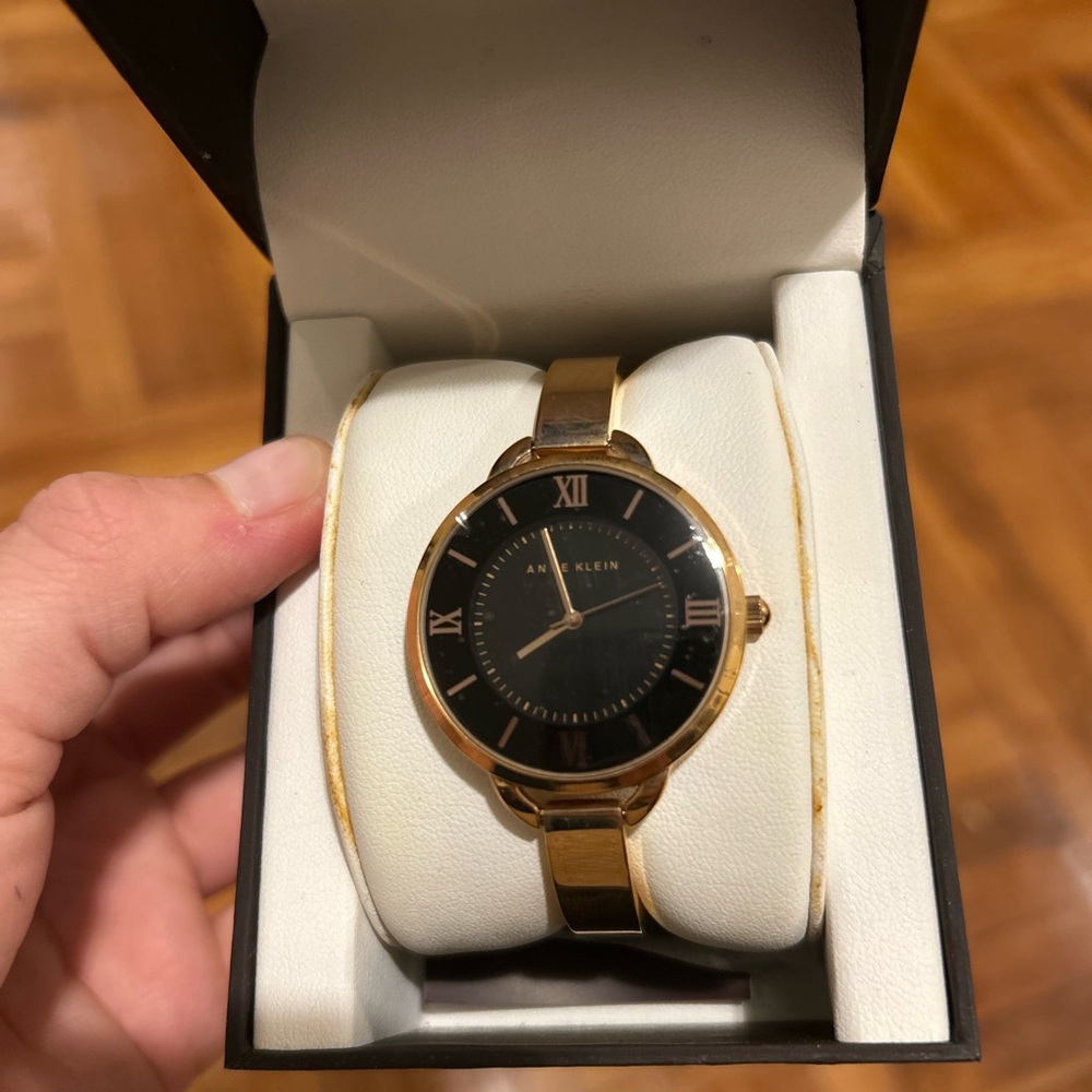 Anne Klein Rose Gold and Black Women’s Watch